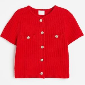 H&M red knit top